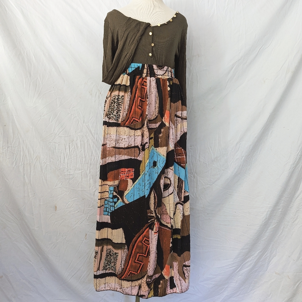 Joan And Anna Contemporary Art Print Midi Skirt